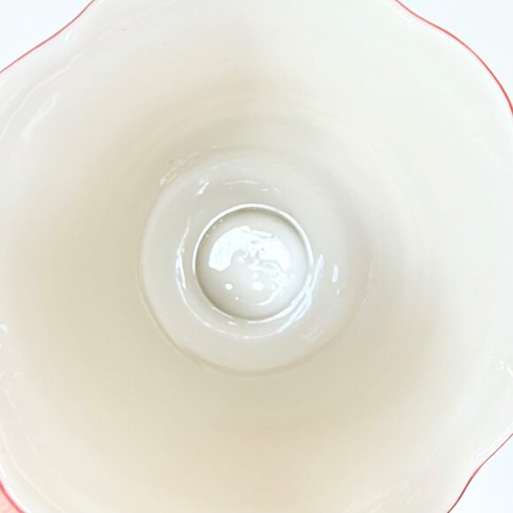 Andrea By Sadek 8" Ceramic Vase Red Green Blue Pattern Flared Scalloped Rim - Picture 7 of 8